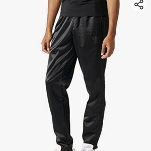 Adidas 3 stripe black Tricot track pants, mens Size Large